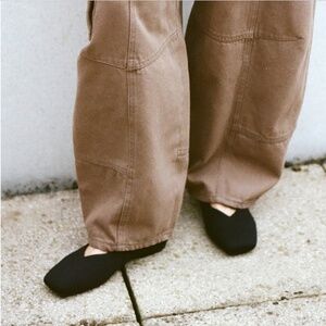 Vivaia Square-Toe Margot™ V-Cut Washable Flats (Margot™ 3.0) - Black 7.5